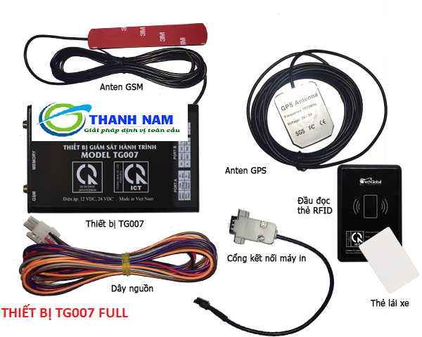 Trọn bộ thiết bị giám sát hành trình TG007 dùng để lắp cho xe tải theo quy định