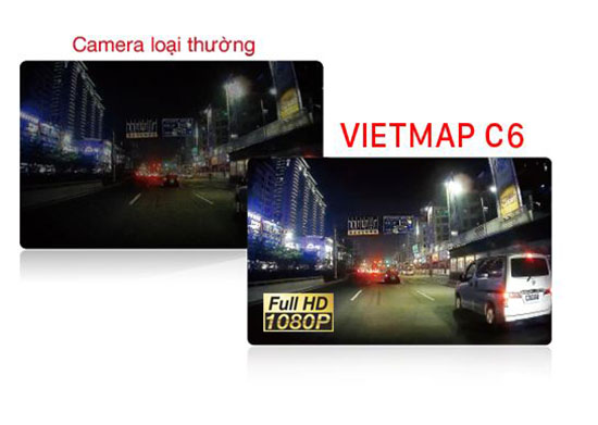camera hành trình xe Vietmap C6 ghi hình chất lượng Full HD