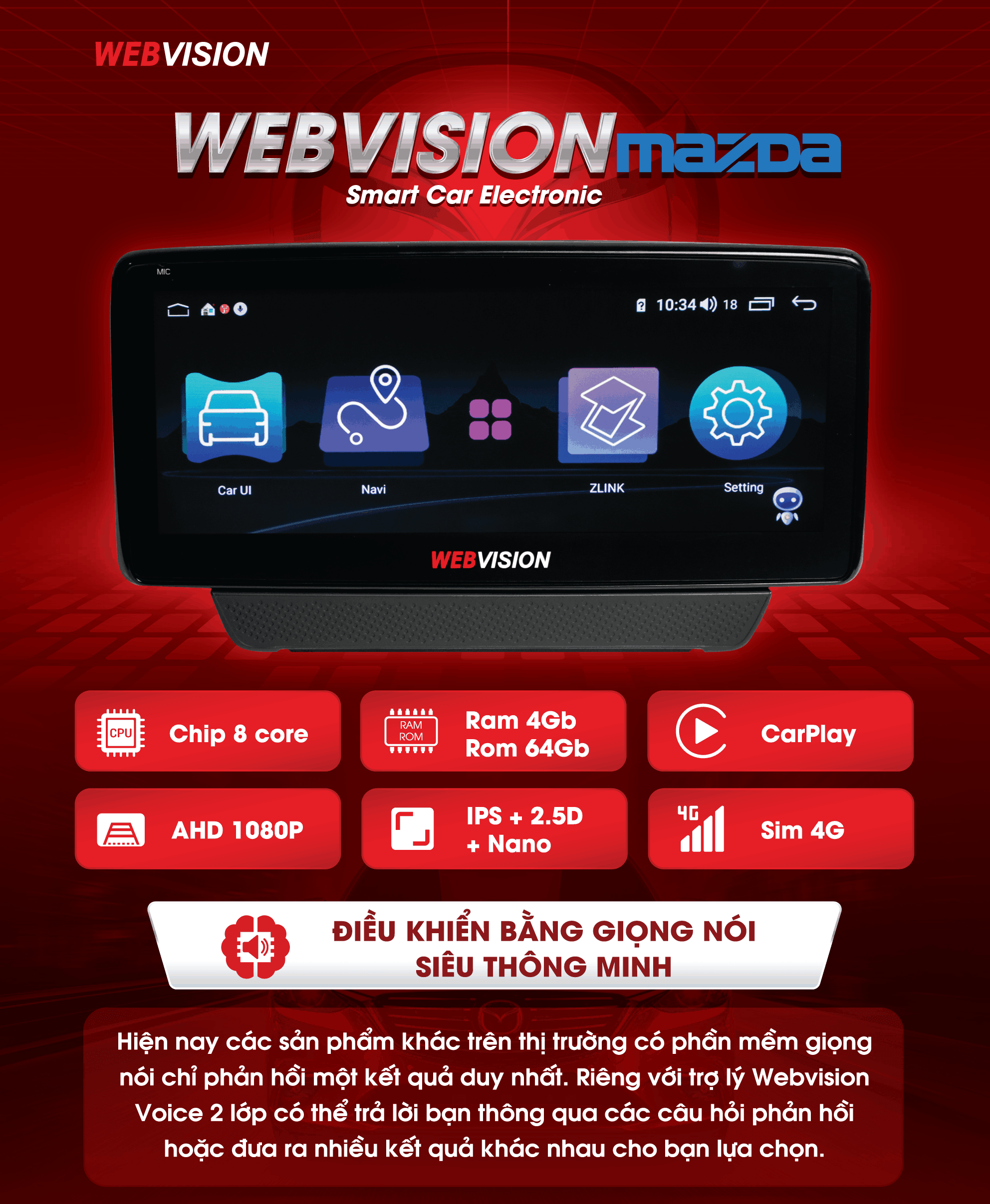lắp đặt màn hình dvd webvision Mazda chính hãng tại Thành Nam GPS