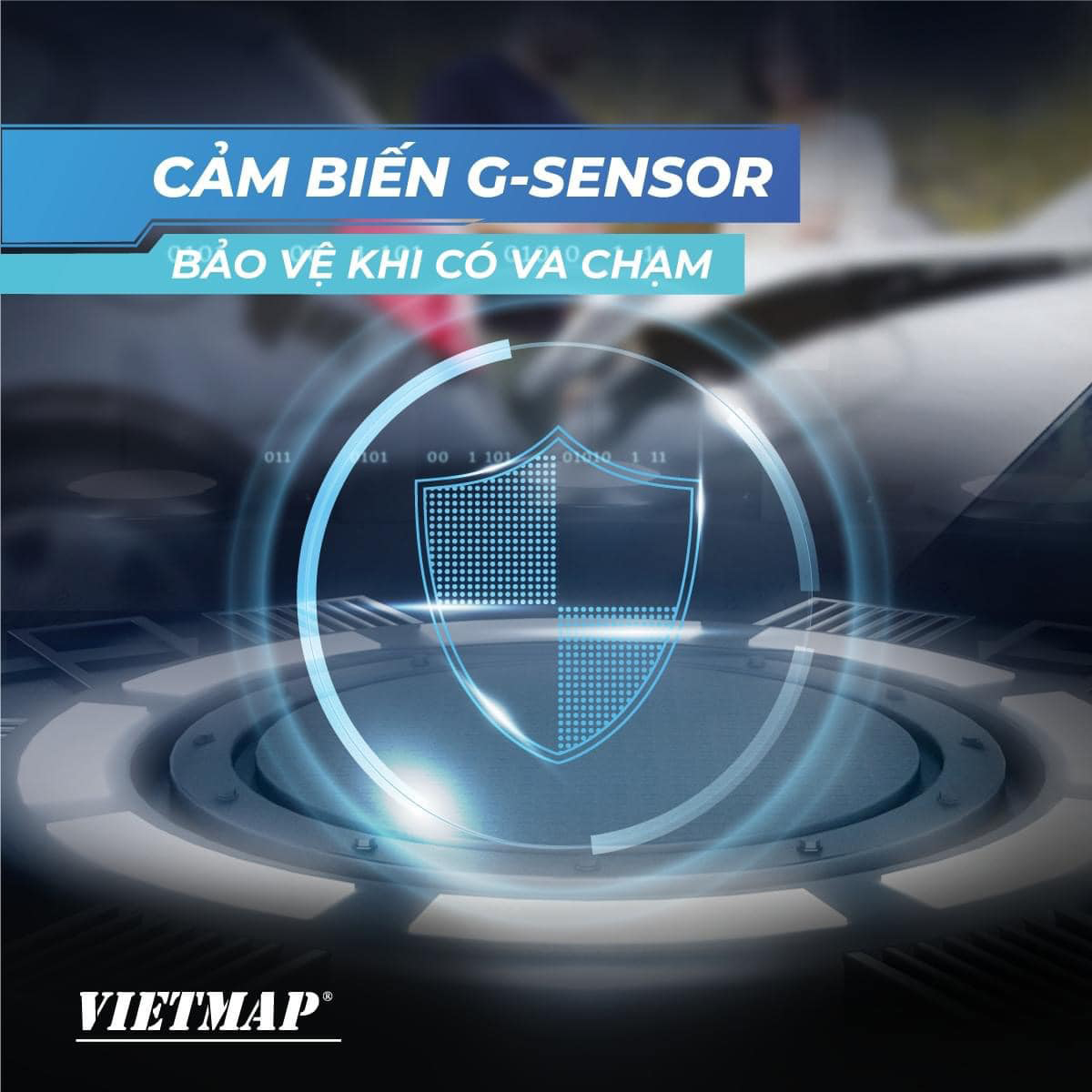 cảm biến g-sensor tự động bảo vệ - khóa video khi có va chạm