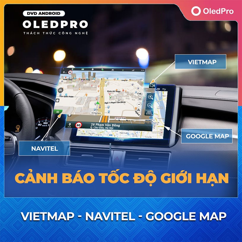 màn hình dvd android dẫn đường thông minh oledpro premium 12.3 inch