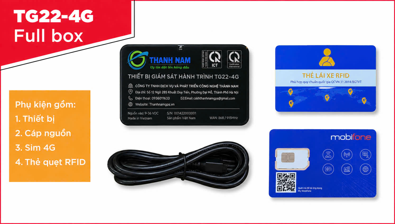 Full Box thiết bị giám sát hành trình TG22-4G