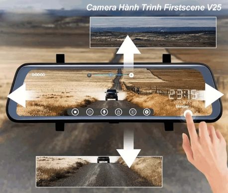 có thể điều chỉnh góc linh hoạt ghi sử dụng camera hành trình gương v25