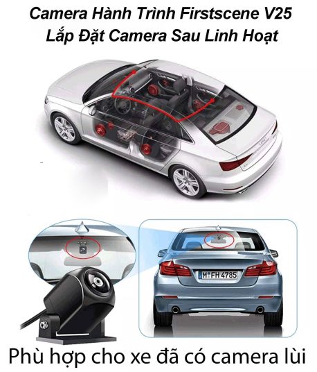 lắp đặt linh hoạt camera sau