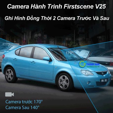 v25 ghi hình 2 kênh trước và sau xe