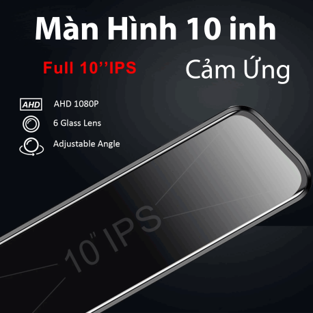 màn hình cảm ứng rộng 10 inch của camera hành trình ô tô v23