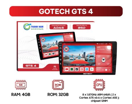 màn hình android gotech gts4 chính hãng tại thành nam gps