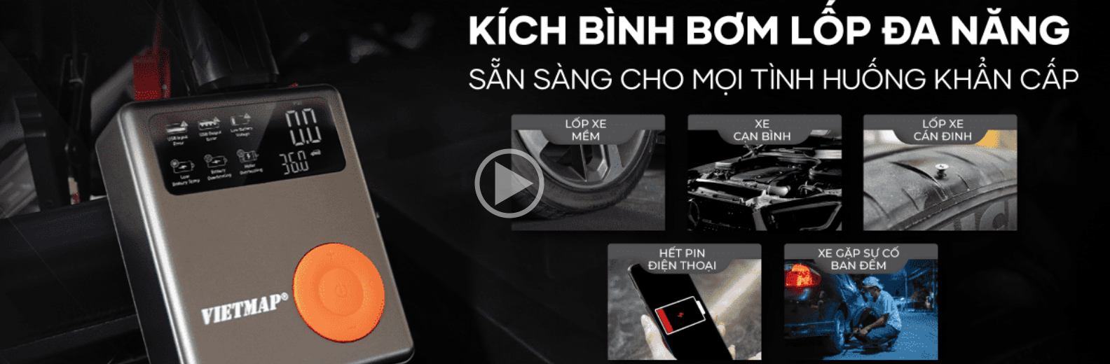 bơm lốp kích bình xe ô tô vietmap dk-mf139 chính hãng tại thành nam gps