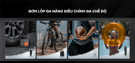 thiết bị bơm lốp xe ô tô hiện đại với đa chế độ điều chỉnh