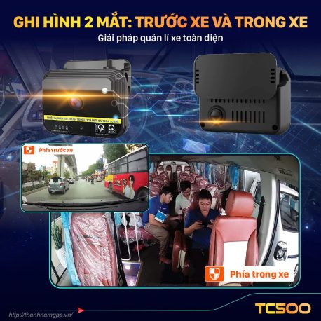 camera ghi hình trước và trong xe tc500