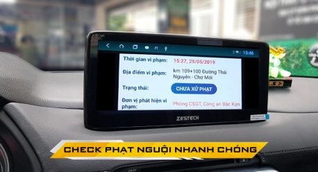 check phạt nguội bằng màn hình android của xe