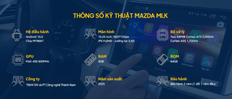 thông số kỹ thuật của màn hình android zestech mazda mlk