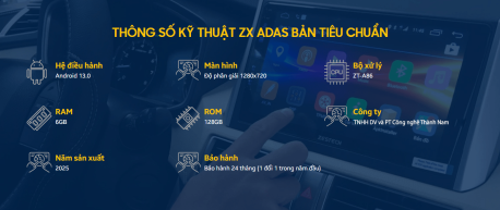 thông số kỹ thuật của màn hình dvd android zestech zx adas bản tiêu chuẩn