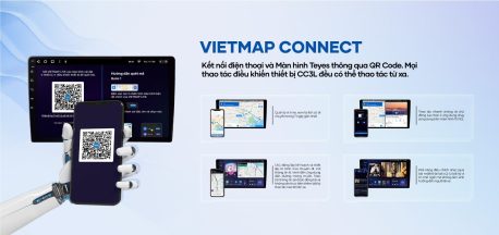 điều khiển màn hình android qua ứng dụng vietmap connect bằng điện thoại thông minh