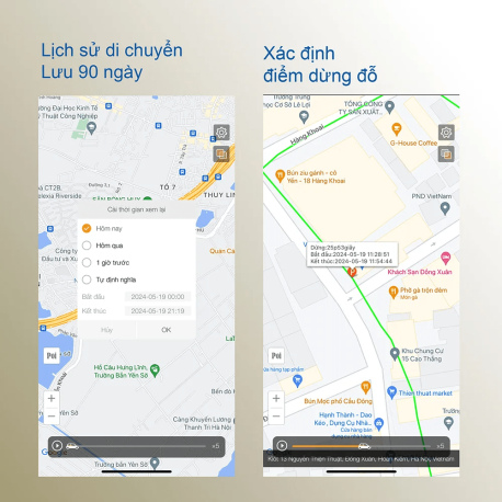 lưu trữ dữ liệu hành trình xe trong vòng 90 ngày