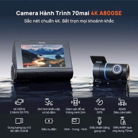 Camera Hành Trình Xiaomi 70Mai A800SE Ghi Hình 4K, Wifi, Adas - Ảnh 23