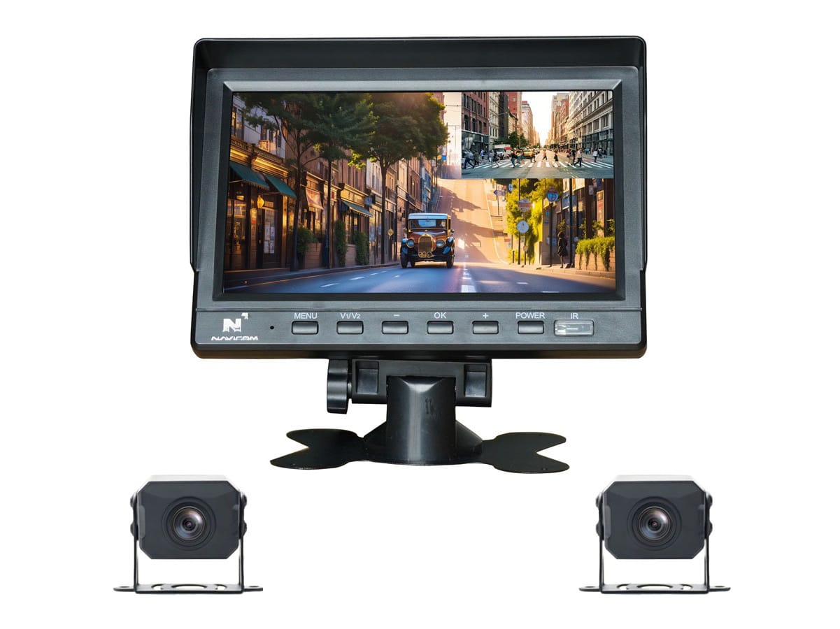 camera hành trình xe tải gt7s màn hình 7inch 2 mắt ghi hình