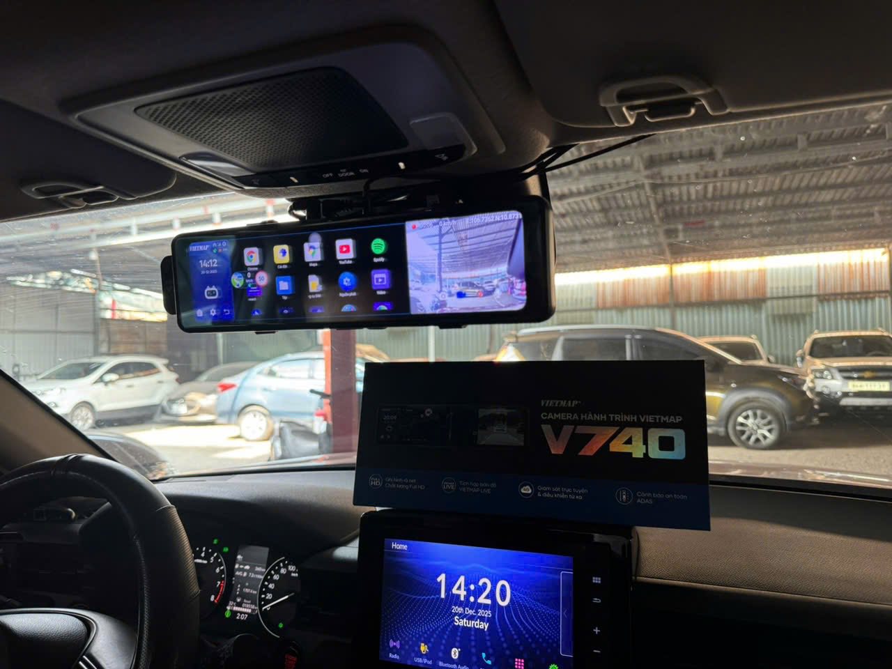 hình ảnh lắp đặt thực tế vietmap v740 chính hãng