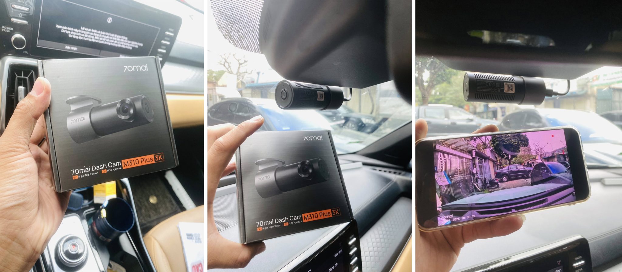 camera hành trình 2 mắt ghi hình 3k siêu nét 70mai m310 plus
