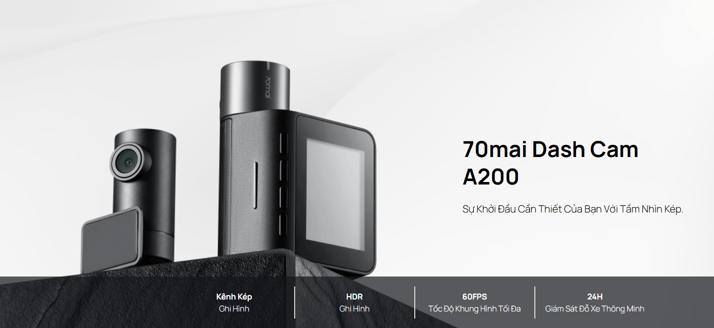 70mai a200 - ghi hình trước và sau xe - giá siêu tốt tại thành nam gps