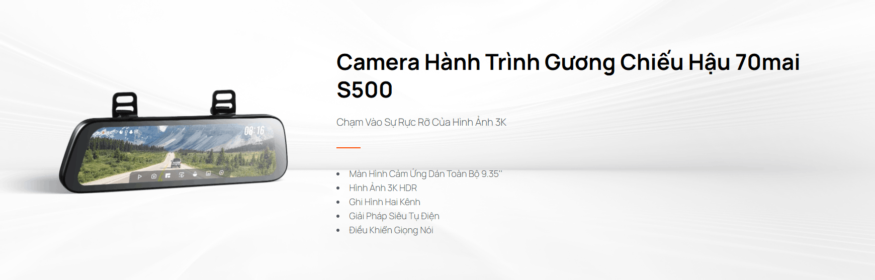 camera hành trình gương xiaomi 70mai a800