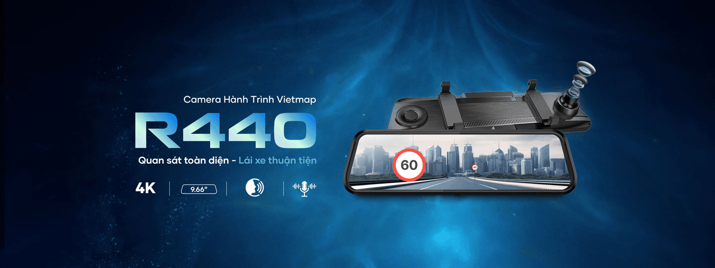 camera hành trình gương cảnh báo giao thông vietmap r440