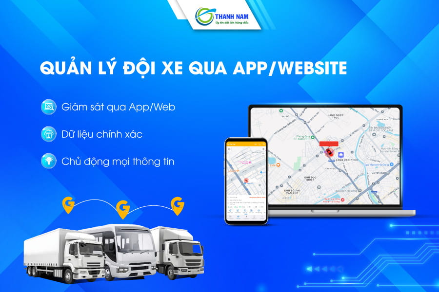 quản lý đội xe thông qua app hoặc phần mềm